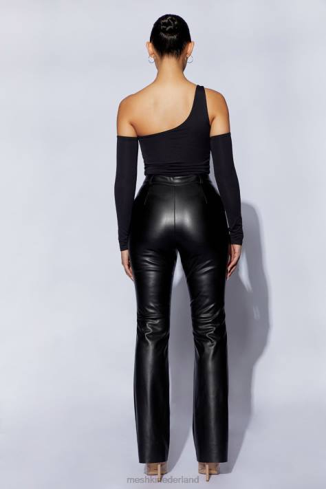 Meshki Lexi bodysuit met één schouder en uitsnijding kleding zwart XP0T1111