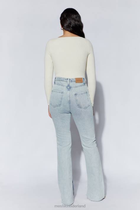 Meshki Rinna gerecycled gebreide bodysuit met ronde hals kleding room XP0T1222