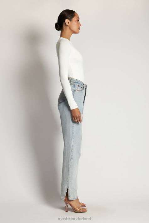 Meshki delilah bodysuit met lange mouwen en ronde hals kleding wit XP0T968