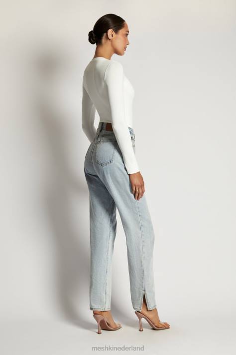 Meshki delilah bodysuit met lange mouwen en ronde hals kleding wit XP0T968