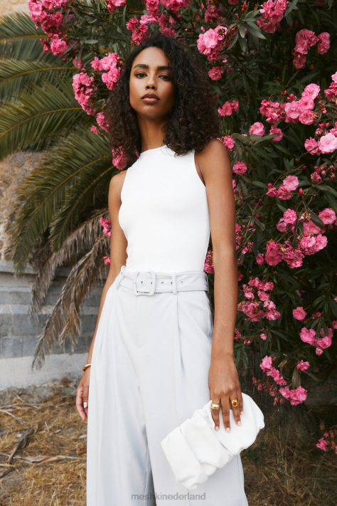 Meshki fiona bodysuit met lage rug van gerecycleerd nylon kleding wit XP0T777