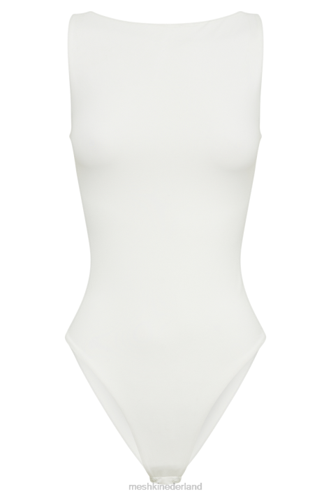 Meshki fiona bodysuit met lage rug van gerecycleerd nylon kleding wit XP0T777