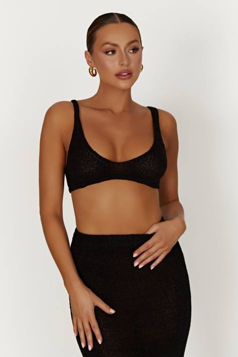 Meshki Mary gebreide bralette kleding zwart XP0T891