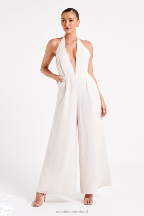 Meshki blanca linnen halter jumpsuit kleding natuurlijk XP0T1228