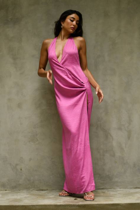 Meshki Aaliyah maxi-jurk met diepuitgesneden hals kleding roze roze XP0T598