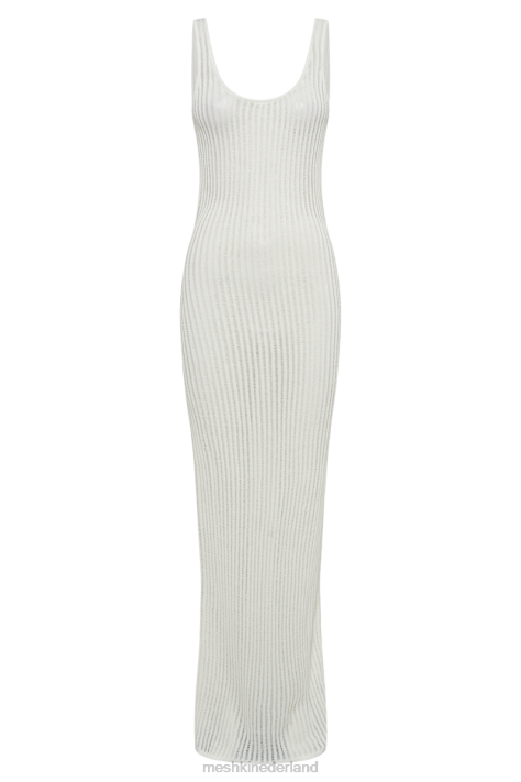 Meshki Abbey ladder gebreide maxi-jurk met kap kleding wit XP0T253