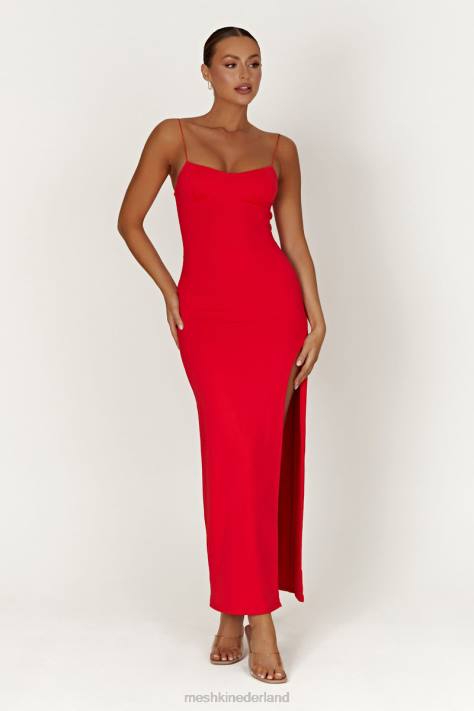 Meshki Addison maxi-jurk met cupvorm van gerecycled nylon kleding rood XP0T410