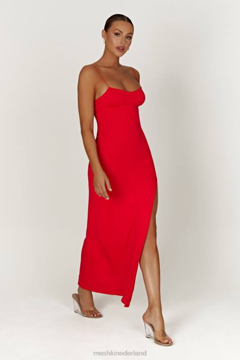 Meshki Addison maxi-jurk met cupvorm van gerecycled nylon kleding rood XP0T410