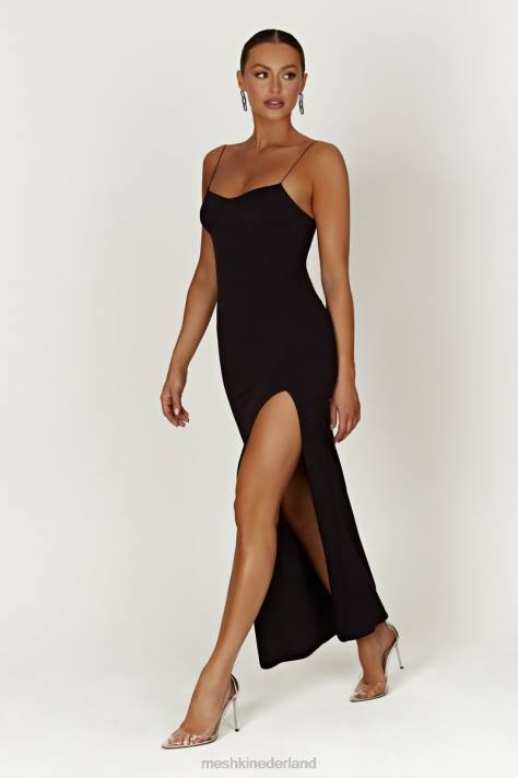 Meshki Addison maxi-jurk met cupvorm van gerecycled nylon kleding zwart XP0T387