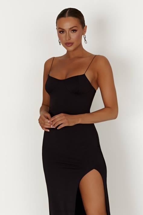 Meshki Addison maxi-jurk met cupvorm van gerecycled nylon kleding zwart XP0T387