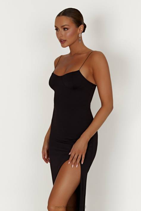 Meshki Addison maxi-jurk met cupvorm van gerecycled nylon kleding zwart XP0T387