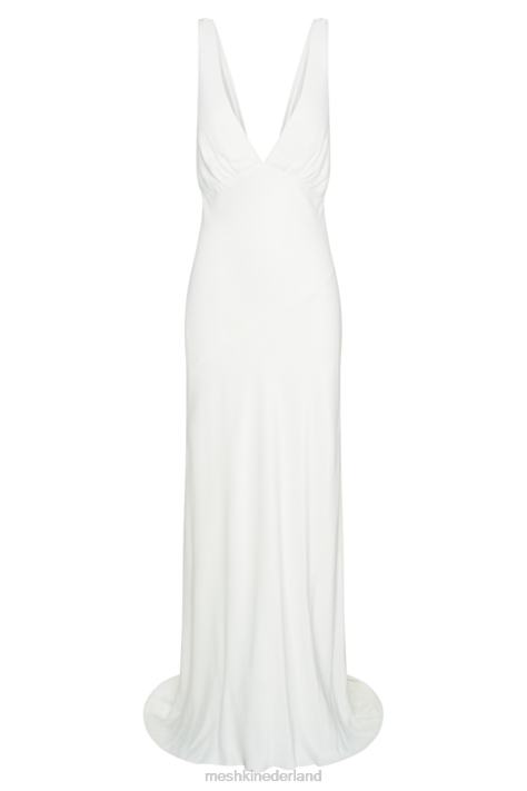 Meshki Amanza maxi-jurk met kap aan de achterkant kleding wit XP0T119