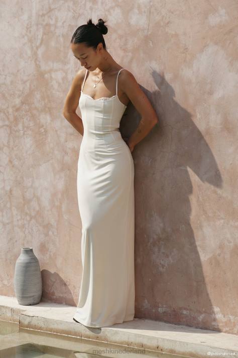 Meshki Amorette maxi-jurk met kanten afwerking kleding bot XP0T279
