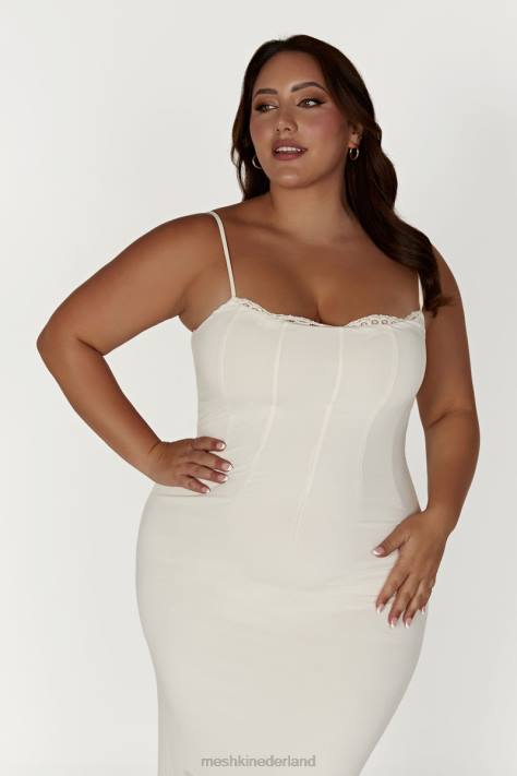 Meshki Amorette maxi-jurk met kanten afwerking kleding bot XP0T279