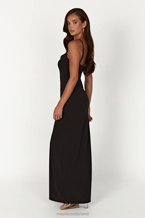 Meshki Amorette maxi-jurk met kanten afwerking kleding zwart XP0T287