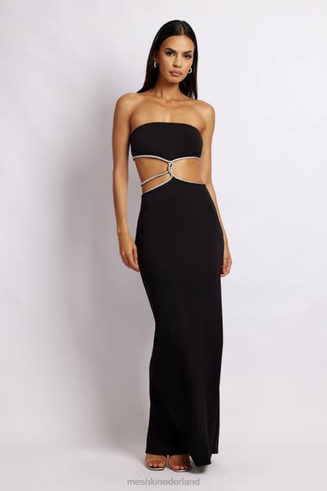 Meshki Billy strapless maxi-jurk kleding zwart XP0T475