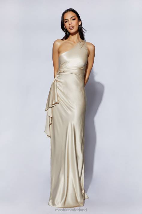 Meshki Calliope maxi-jurk met één schouder kleding Champagne XP0T206