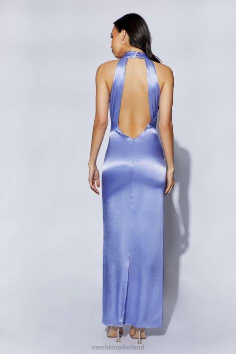 Meshki Claire maxi-jurk van satijn met gedrapeerde achterkant kleding lavendel XP0T392