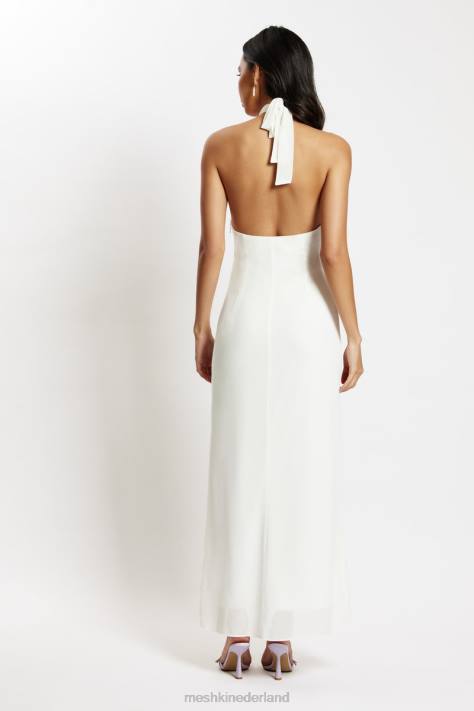 Meshki Dana halter maxi-jurk van chiffon met diamanten afwerking kleding wit XP0T556
