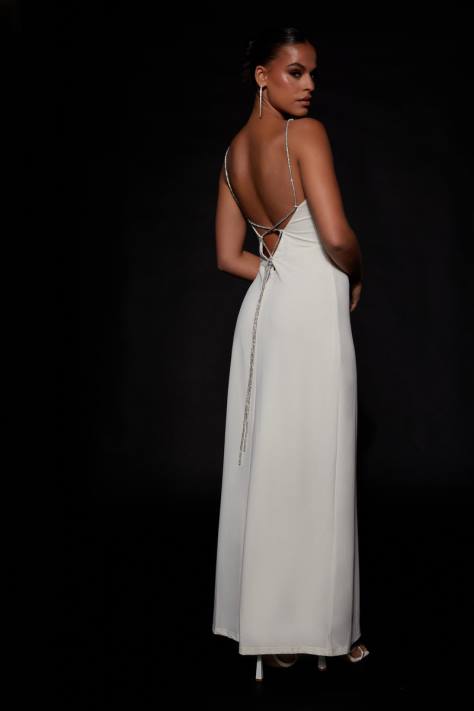 Meshki Dionne maxi-jurk met gekruiste diamanten kleding bot XP0T550