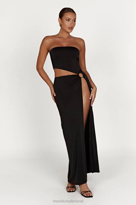 Meshki Giada strapless maxi-jurk met o-ring kleding zwart XP0T741
