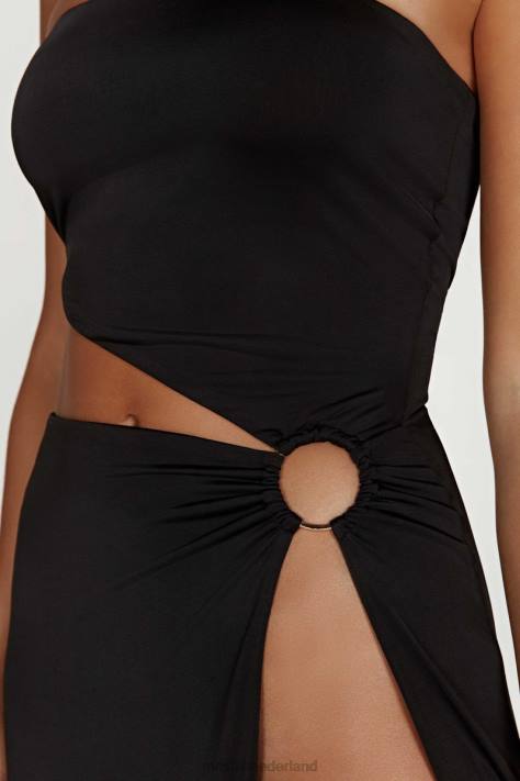 Meshki Giada strapless maxi-jurk met o-ring kleding zwart XP0T741