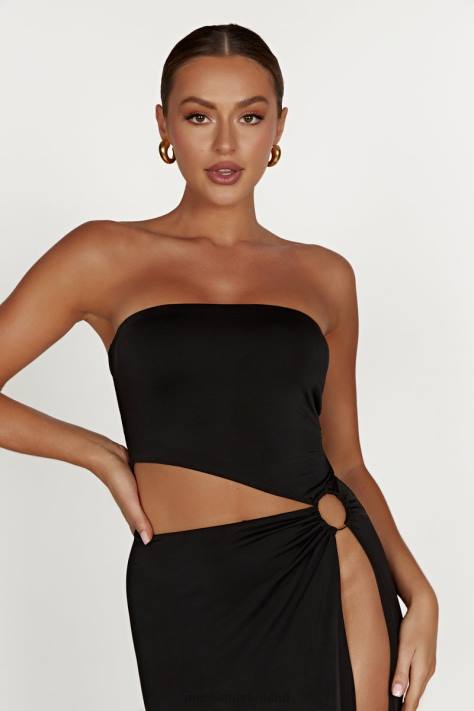 Meshki Giada strapless maxi-jurk met o-ring kleding zwart XP0T741
