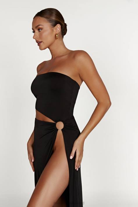 Meshki Giada strapless maxi-jurk met o-ring kleding zwart XP0T741