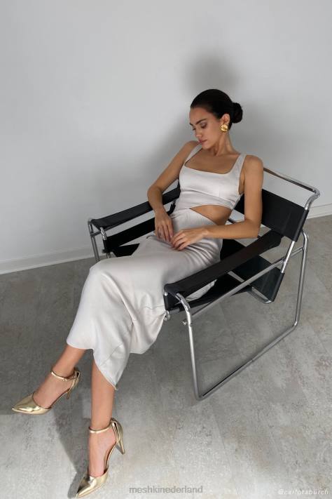 Meshki Gianna maxi-jurk kleding zilver XP0T424