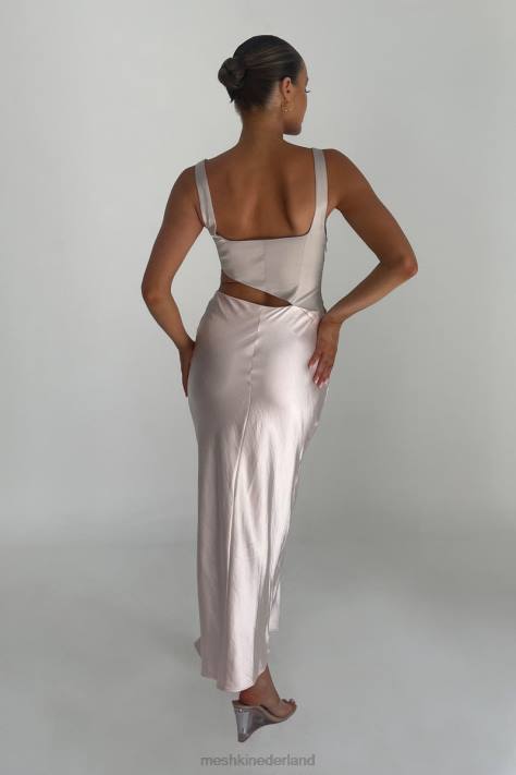 Meshki Gianna tweekleurige maxi-jurk met uitgesneden pijpen kleding roze blos XP0T466