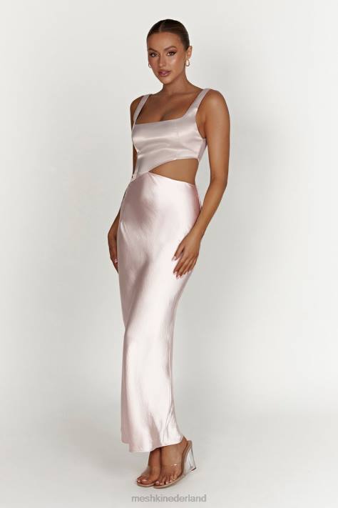 Meshki Gianna tweekleurige maxi-jurk met uitgesneden pijpen kleding roze blos XP0T466