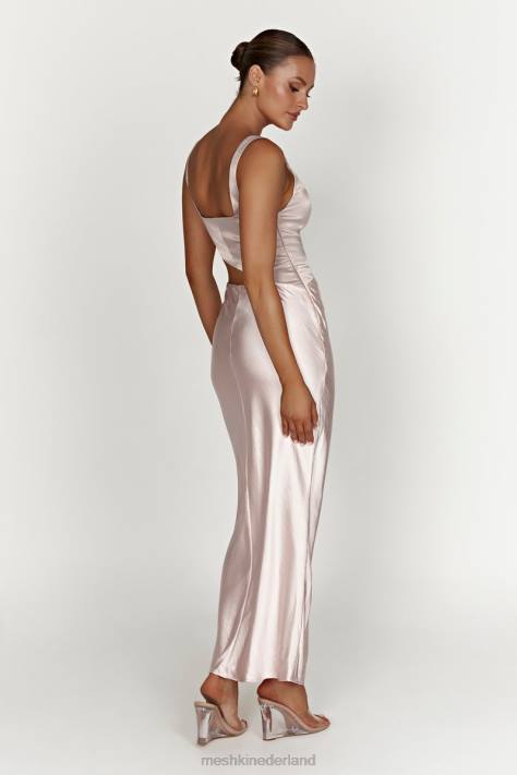 Meshki Gianna tweekleurige maxi-jurk met uitgesneden pijpen kleding roze blos XP0T466