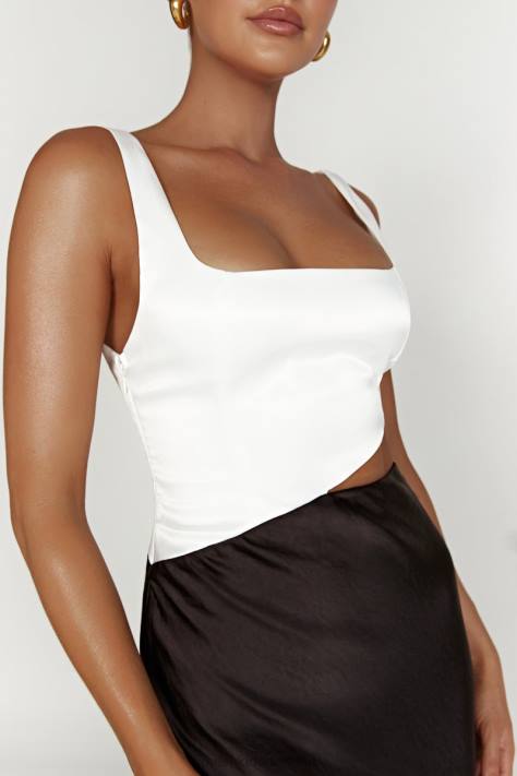 Meshki Gianna tweekleurige maxi-jurk met uitgesneden pijpen kleding zwart XP0T415