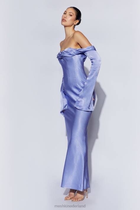 Meshki Giselle maxi-jurk met blote schouder en gedrapeerde hals kleding lavendel XP0T357