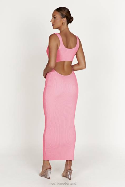 Meshki Hadley gebreide maxi-jurk zonder rug kleding snoep roze XP0T496