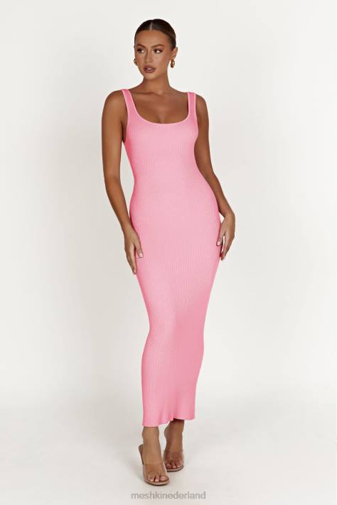 Meshki Hadley gebreide maxi-jurk zonder rug kleding snoep roze XP0T496