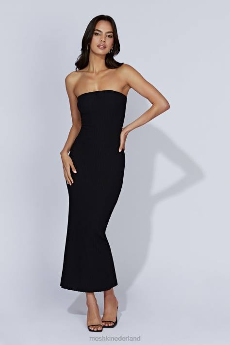 Meshki Imani strapless gebreide maxi-jurk kleding zwart XP0T645