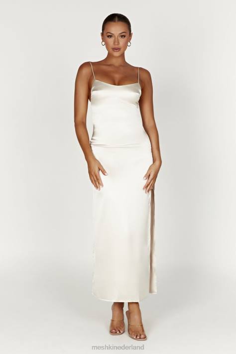 Meshki Jacinda satijnen maxi-slipjurk kleding ivoor XP0T373
