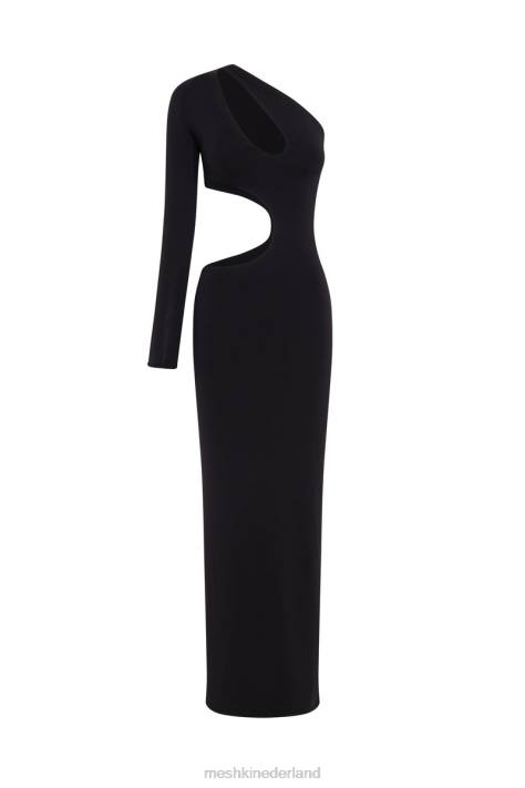 Meshki Joyce maxi-jurk met één schouder en uitsnijding kleding zwart XP0T478
