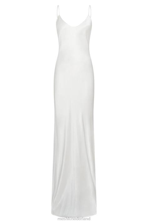 Meshki Kailey maxi-jurk met lage rug en afneembare striktrein kleding wit XP0T96