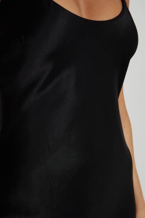 Meshki Kailey maxi-jurk met lage rug en afneembare striktrein kleding zwart XP0T190