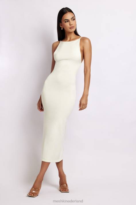 Meshki Kelly jurk met gekruiste achterkant en vierkante hals kleding wit XP0T469