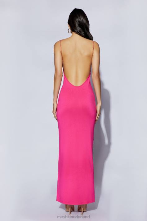 Meshki Kirsty maxi-jurk met bandjes en cirkeluitsnijding kleding fuchsia XP0T622