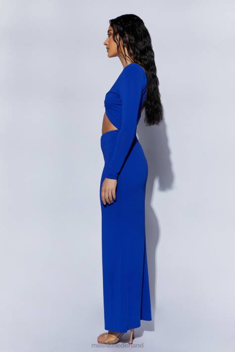 Meshki Mehlika uitgesneden maxi-jurk met hardware kleding Perzisch blauw XP0T620
