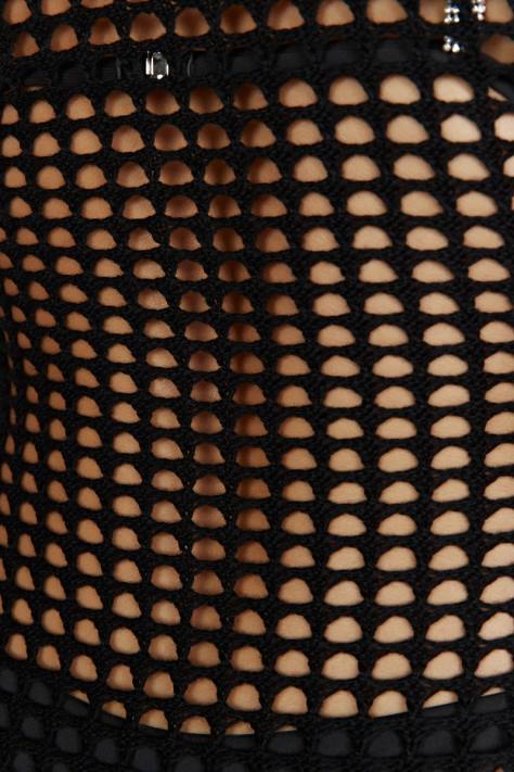 Meshki Murphy gehaakte maxi-jurk met lange mouwen kleding zwart XP0T740