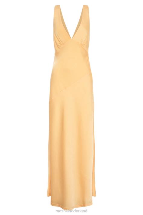 Meshki Nadia maxi satijnen jurk met kap aan de achterkant kleding citroen XP0T11