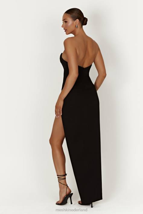Meshki Natasha puntige maxi-jurk met korset kleding zwart XP0T269