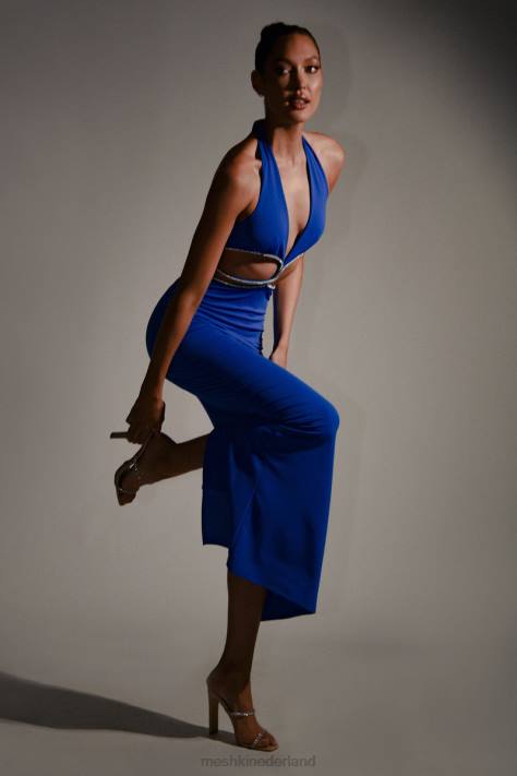 Meshki Nicha maxi-jurk met uitgesneden diamanten kleding kobalt blauw XP0T701
