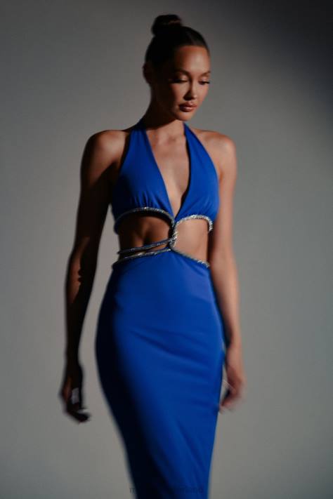 Meshki Nicha maxi-jurk met uitgesneden diamanten kleding kobalt blauw XP0T701
