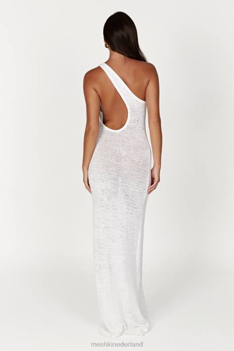 Meshki Paisley gebreide maxi-jurk met één schouder kleding wit XP0T186